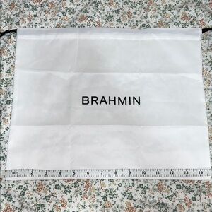 New Brahmin Dust Bag (approximately 14.5” by 12.5”) White with Black